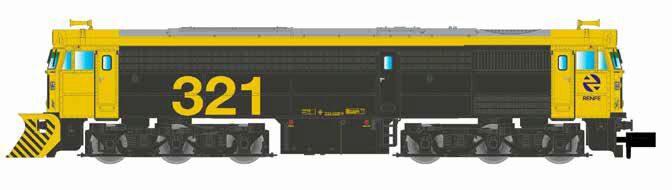 Arnold HN2632 RENFE Diesellok 321  mit Schneeplug  gelb/grau  Ep. V